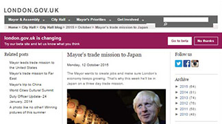 ロンドン市公式サイトにてご紹介いただきました